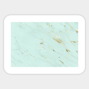 Green and gold marble background Sticker